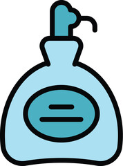 Pet dispenser soap icon outline vector. Dog spa. Bath shower color flat