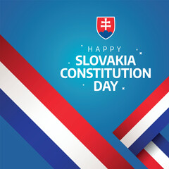 Slovakia constitution day design template good for celebration. Slovakia flag design. Slovakia independence day. Flat design.