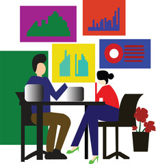 meeting in office business vector