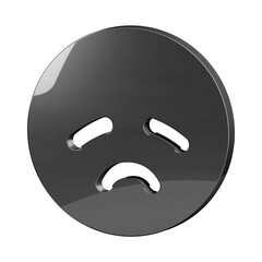 This is a beautifully designed 3D disappointed icon with a beautiful metallic texture.