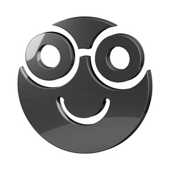 This is a beautifully designed 3D nerd icon with a beautiful metallic texture.