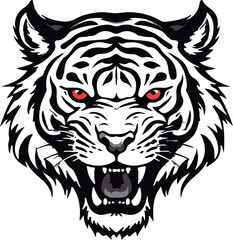 Fototapeta na wymiar tiger head on white background