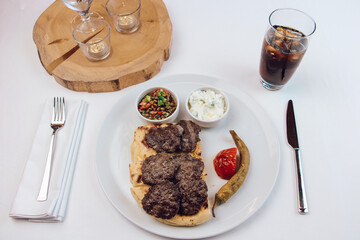 Meatballs in a stylish and luxurious restaurant