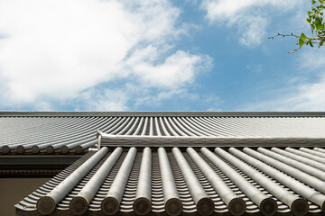 Japanese traditional cultural architecture, sky background