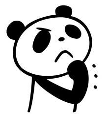 かわいいシンプルパンダ　握りこぶしポーズ
