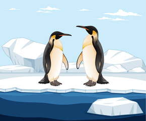 Obraz premium Penguin Standing on Ice in Arctic