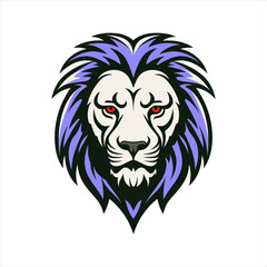Fototapeta premium Lion head mascot logo template vector icon illustration design on white background