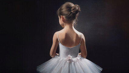 Fototapeta premium girl dreaming of becoming a ballerina. Generative AI