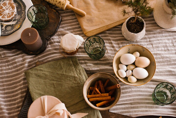 Festive serving of Christmas breakfast.