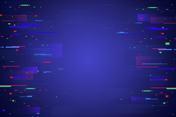 Colorfull Glitch TV Noise background. Broken Transmission. Screen Defect Failure. Vector Illustration 