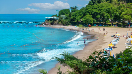  Camping beach by the sea. Summer vacation activities. Beygir Kumu Beach Giresun Turkey 