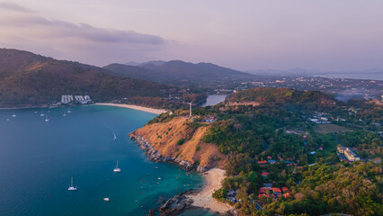Obraz premium View point, windmill, watch the sunset Near Promthep Cape, Phuket, Thailand