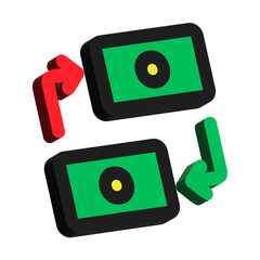 3D Image of Transaction Isolated on White Background
