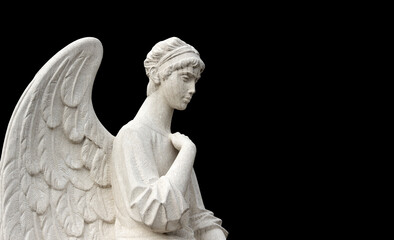 Beautiful angel face of a woman. Mercy and peace. (monument of the nineteenth century by an unknown...