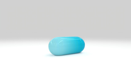 blue 3d capsule medicine health design