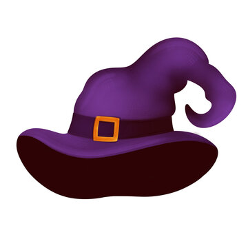 halloween witch hat. Halloween Poster for invitation for designer create banner or web page.( trick or treat)