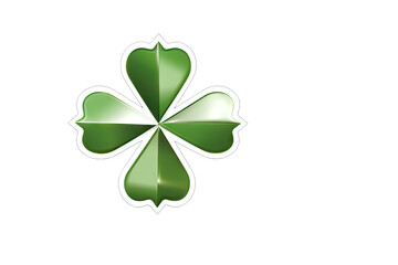 Celebrate St. Patrick's Day with a vibrant green paper shamrock, symbolizing a festive atmosphere filled with luck and Irish charm. Ai Generative