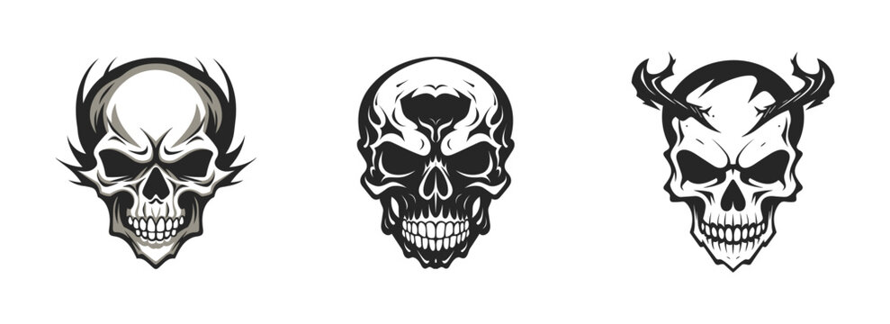 Day of the dead skull isolated on white vector illustration