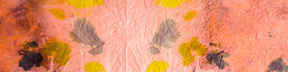 Pink Tie Dye Elements. Nude Nature Holi. Gold