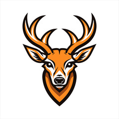 A deer head vector design on white background