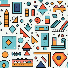 Geometric abstract seamless pattern vector