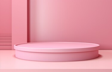 Naklejka na ściany i meble Pink minimalistic empty podium