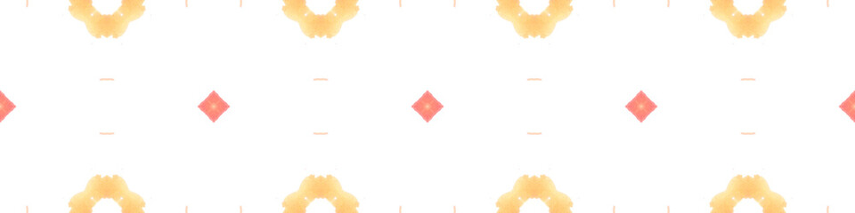 Yellow Seamless Geometric. Orange Peruvian Tile.