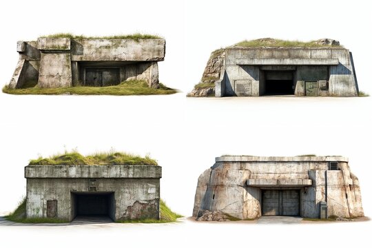 set of bunkers isolated on white background