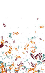 Gold Herb Background White Vector. Plant Art Set. Brown Foliage. Red Leaf Elm. Paper Frame.