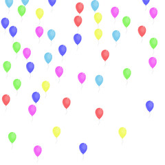 Purple Baloon Background White Vector. Ballon Streamers Illustration. Colorful Shiny. Pink Helium. Balloon Decoration Template.