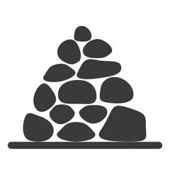 Pile of stones glyph icon isolated on white background.Vector illustration.