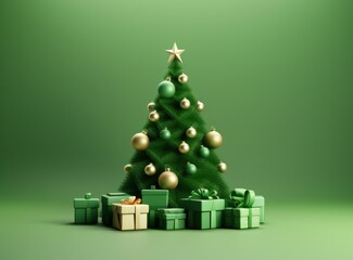 Christmas green tree background