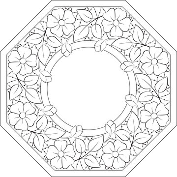 Vector Illustration of a Floral Victorian Frame
