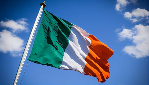 Ireland waving the flag of the wind
