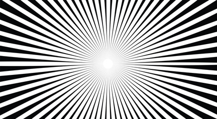 Comic book action lines. Speed lines Manga frame. Cartoon background. Black and white vector retro illustration on transparent background