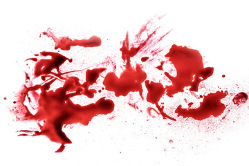 Red bloody marks on white background