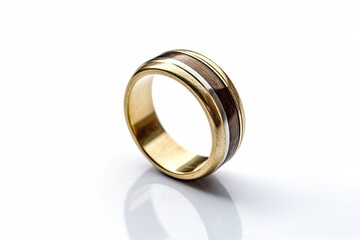 Luxurious Shiny Ring on Isolated White Background: Symbol of Modern Love and Romance