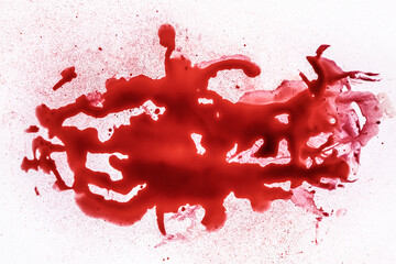 Red bloody marks on white background