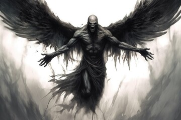 angel of death flapping with wings 