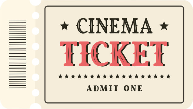 Isolated color cinema ticket