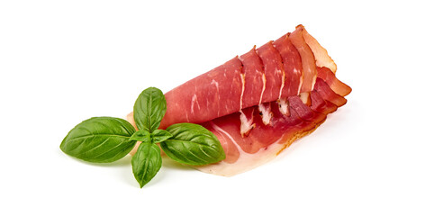 Iberian ham pata negra from Spain, isolated on white background.