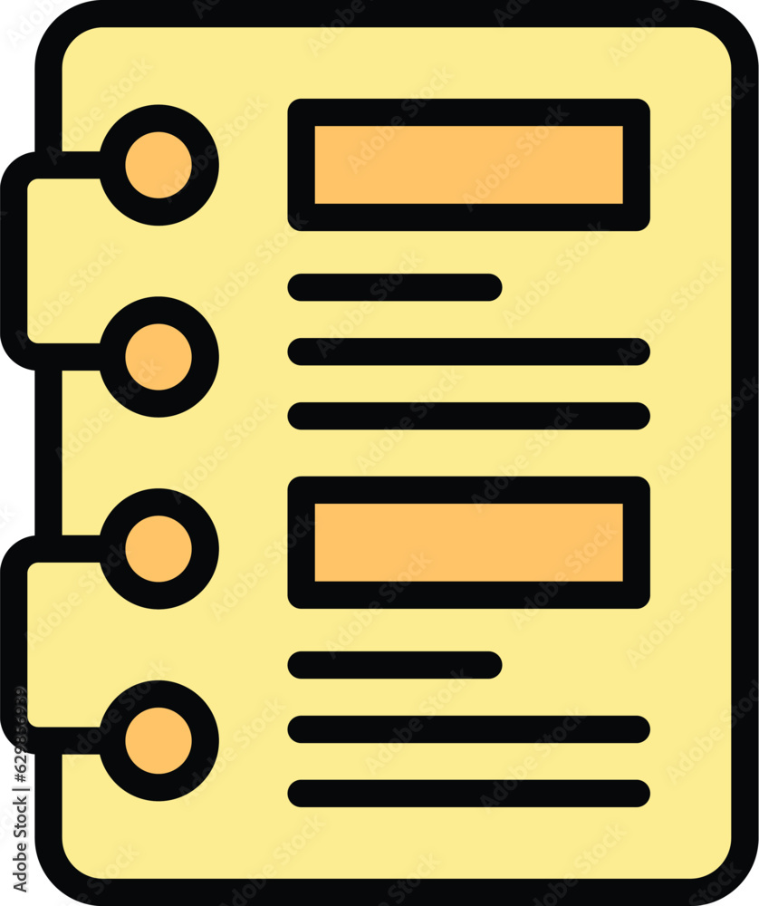Poster notebook study icon outline vector. case research. success learn color flat