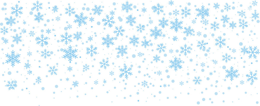 Winter blue snowflakes vector background. Christmas background