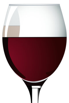 glass goblet with red wine