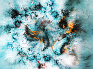 Obraz na płótnie Canvas blue abstract fractal background 3d rendering illustration