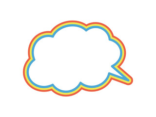 カラフルでポップな雲型のモコモコ吹き出し