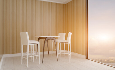 Elegant office interior. Mixed media. 3D rendering.