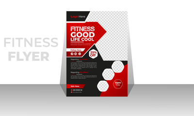 Modern Fitness Flyer Design Template. 