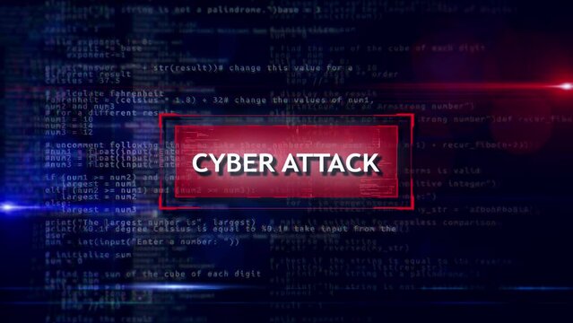 4K Red warning alert System Virus hack security breach computer hacking warning message hacked. Hacker attack. Intrusion, cybersecurity, information protection, data breach concept. Hacked scam