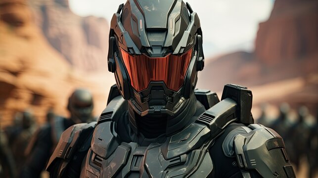 The image shows the alien dressed in armor. Generative AI